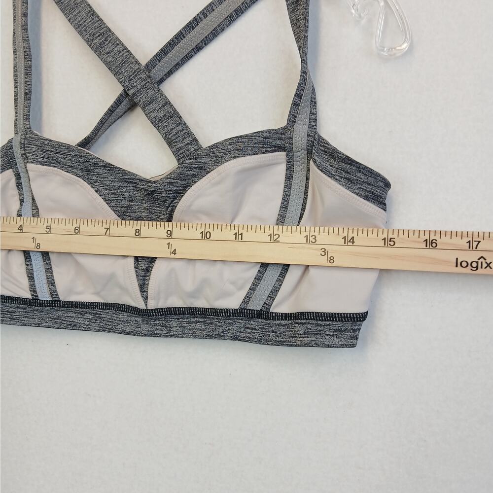 Lululemon Womens 10 Heathered Gray Strappy Crisscross Back Sports Bra - Picture 2 of 10